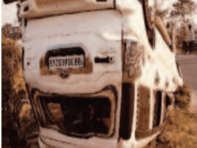 Vehicle crashed upside down